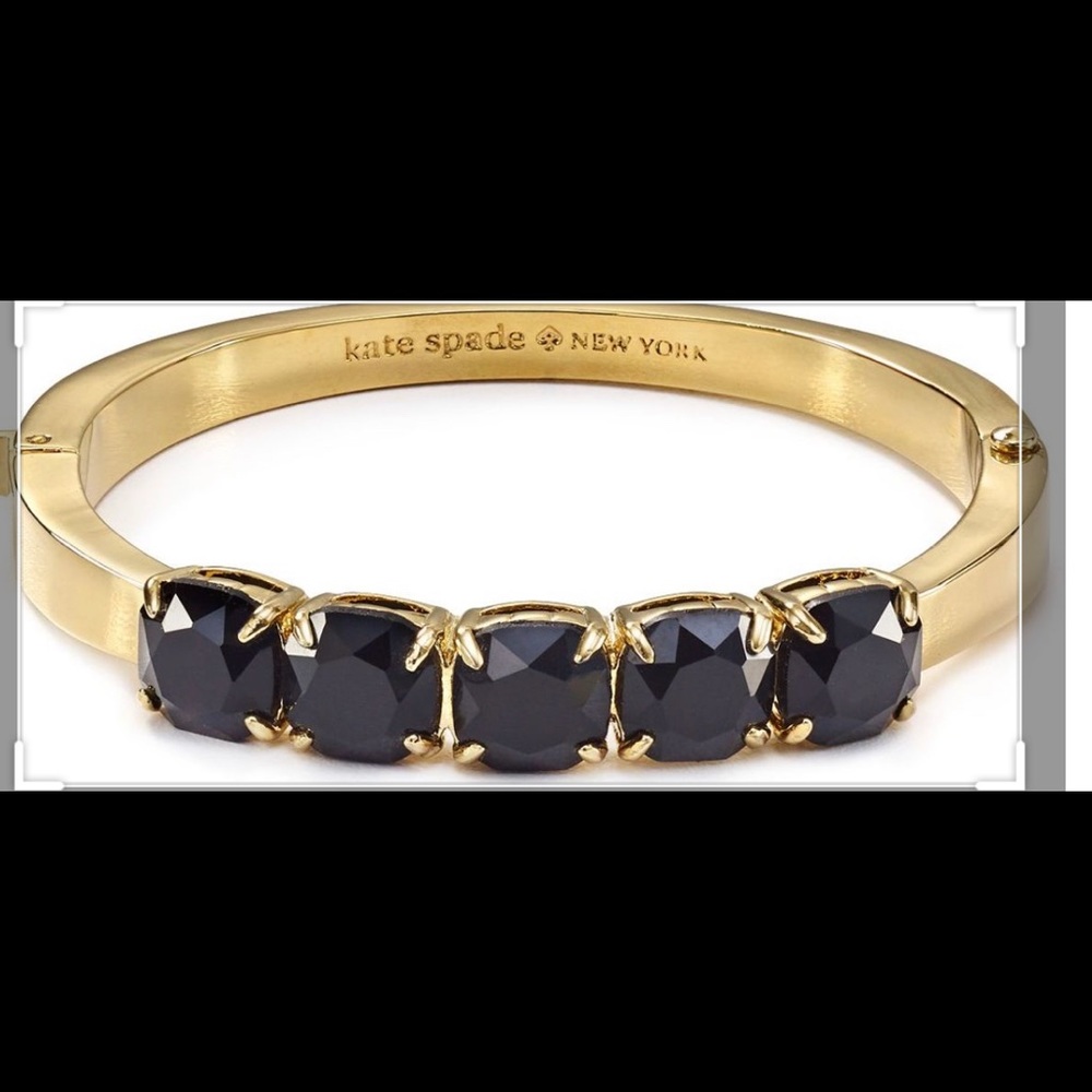 Kate Spade NY Squared Away Hinge Bangle Black NWT - Picture 8 of 9